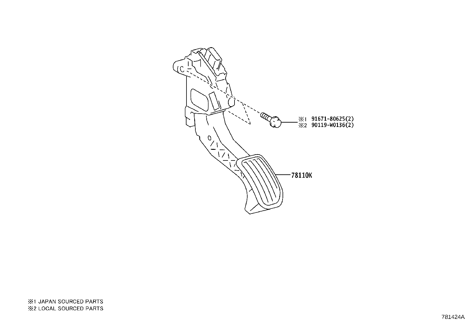 Exploded illustration 781424A