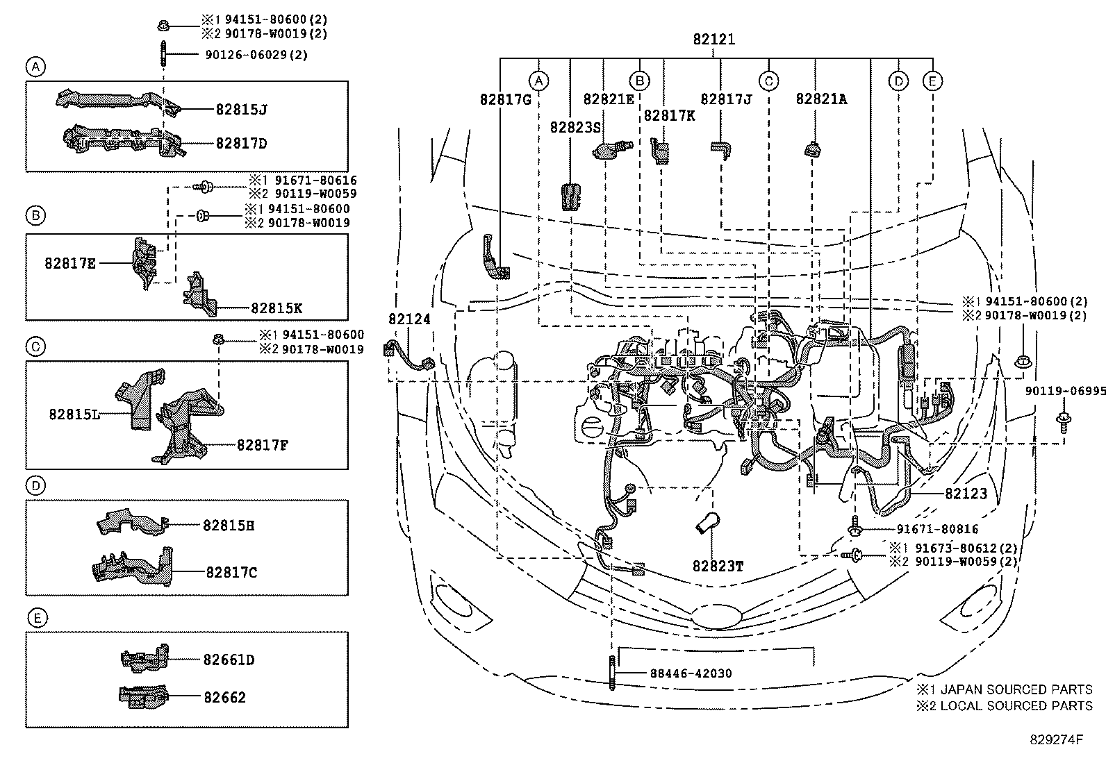 Exploded illustration 829274F