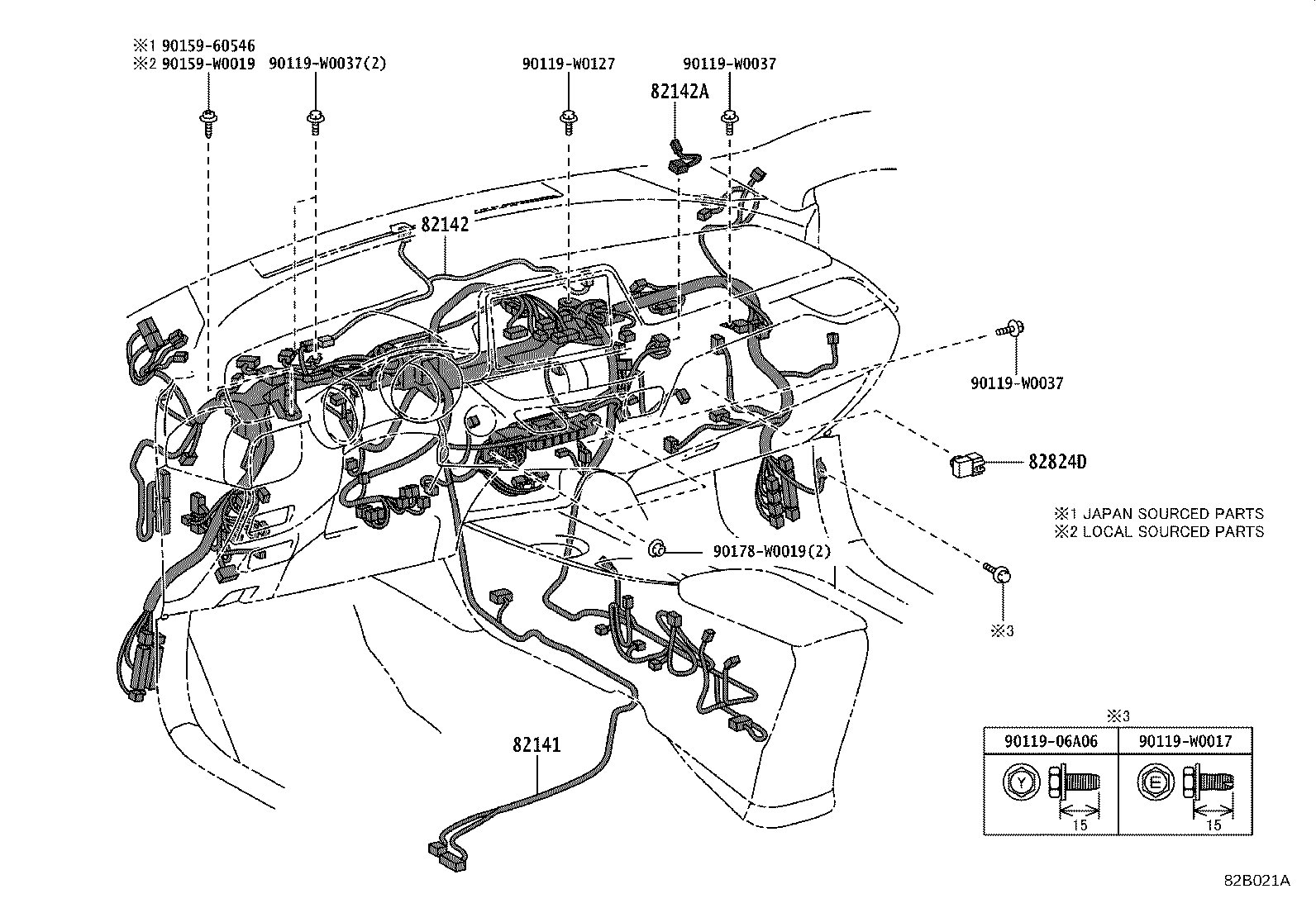 Exploded illustration 82B021A