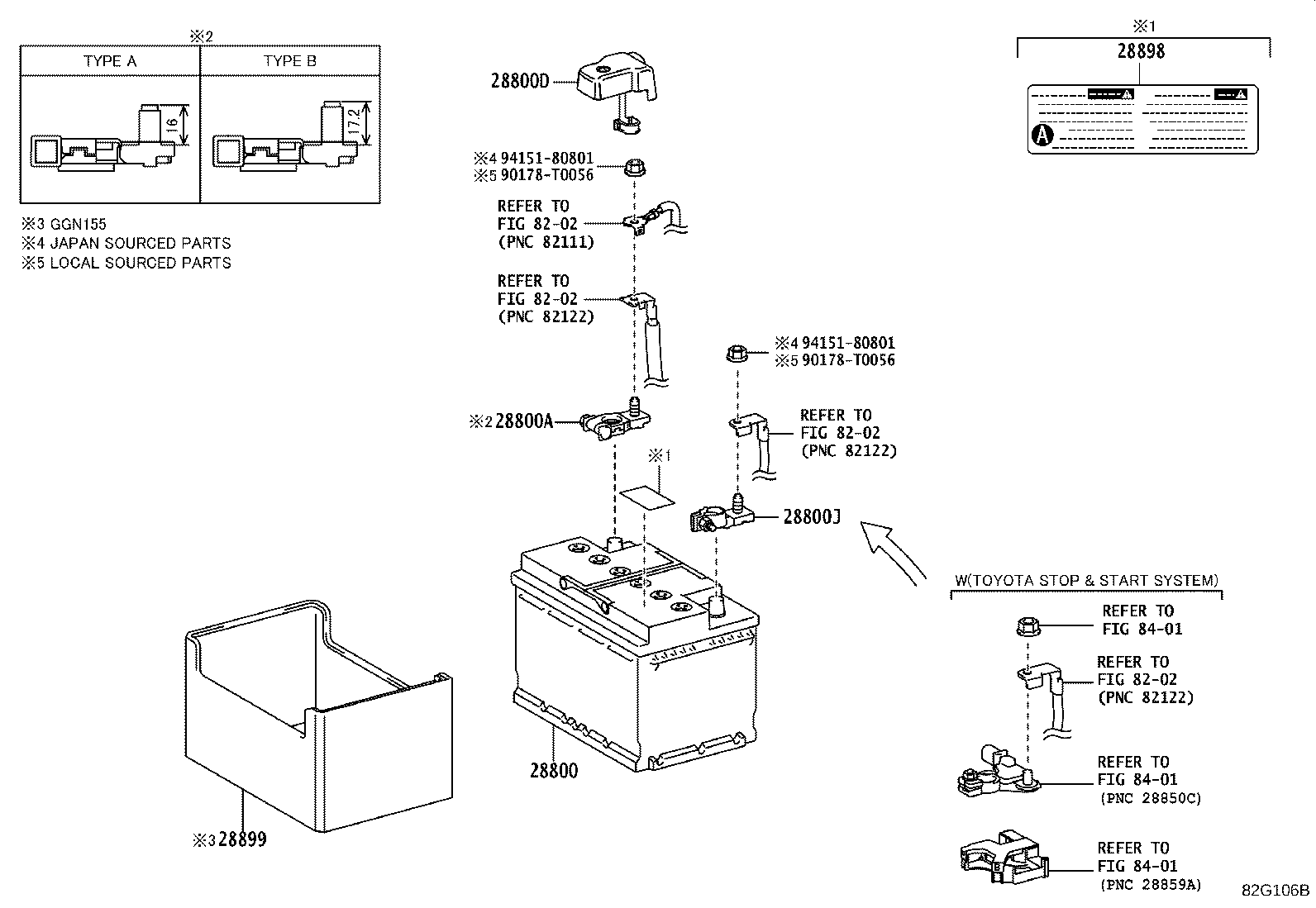 Exploded illustration 82G106B