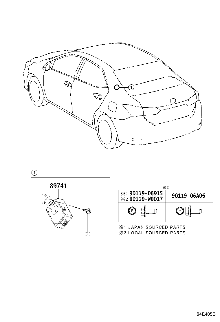 Exploded illustration 84E405B
