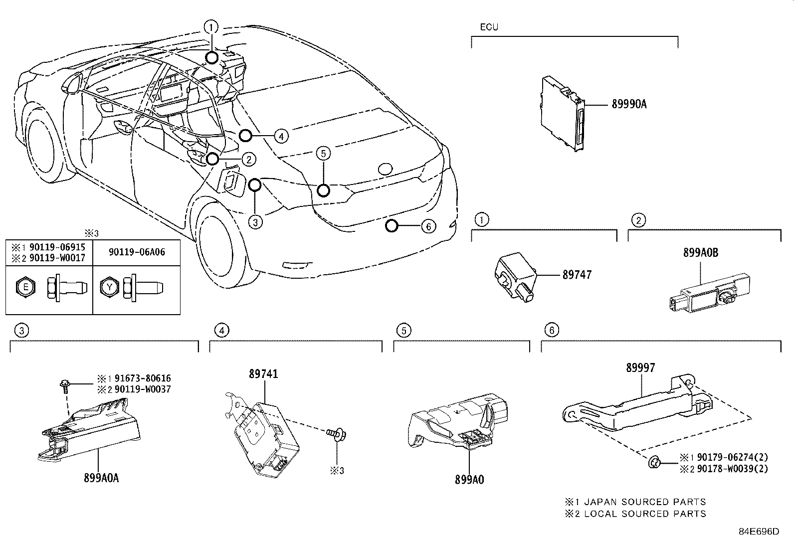 Exploded illustration 84E696D