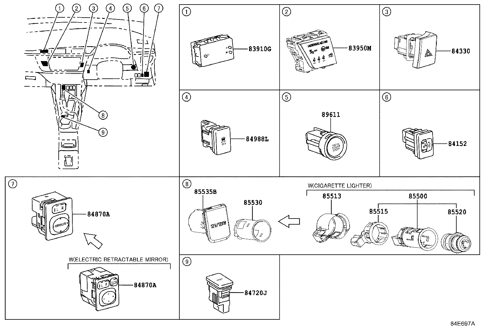 Exploded illustration 84E697A