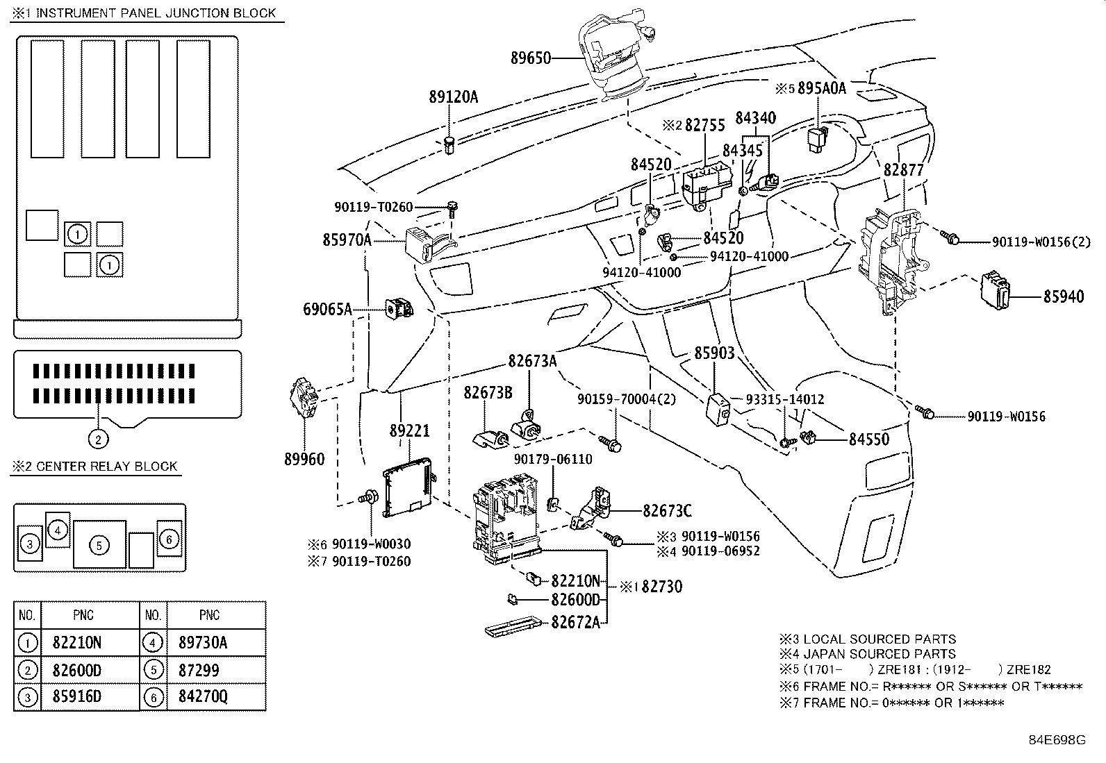 Exploded illustration 84E698G