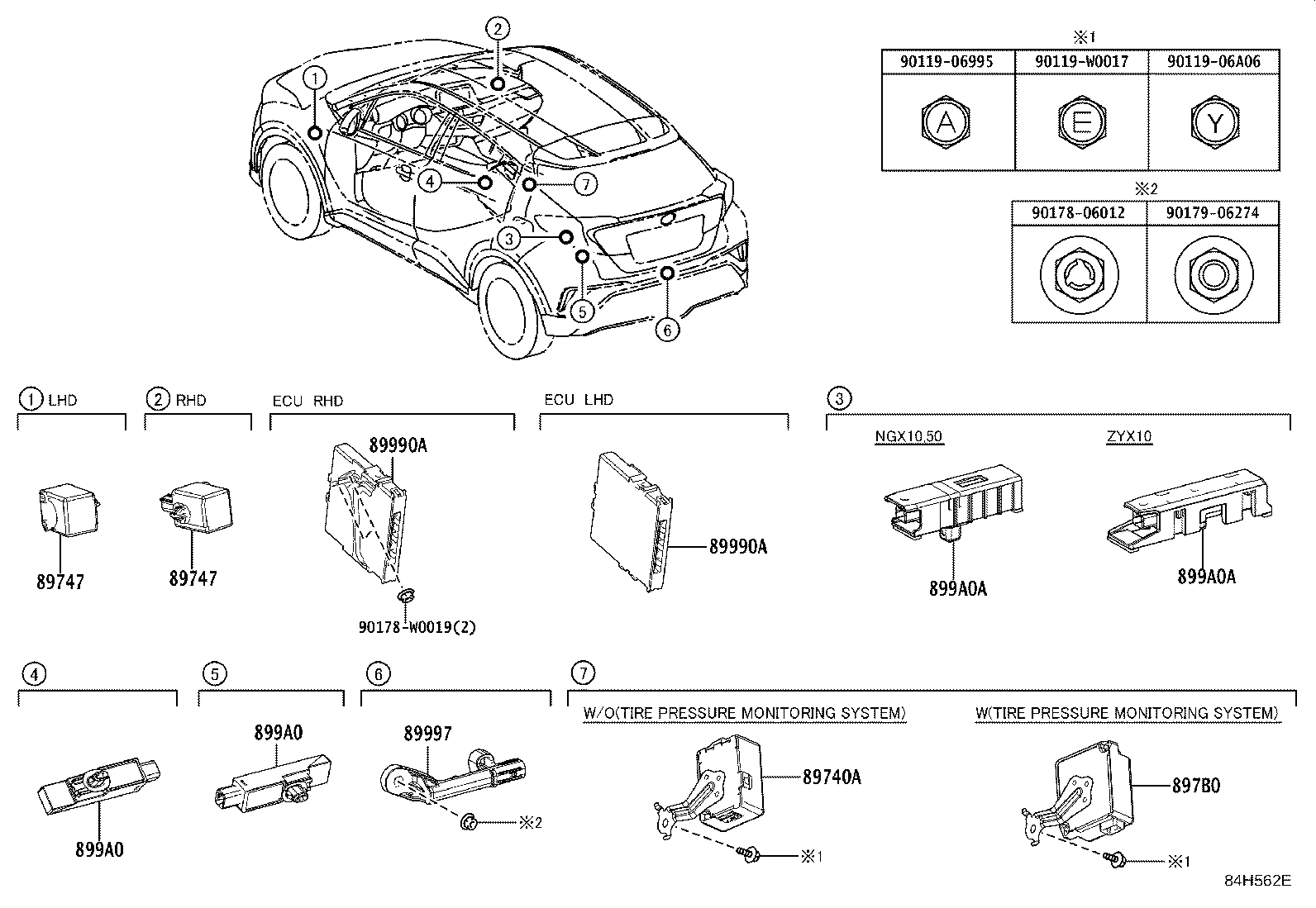 Exploded illustration 84H562E