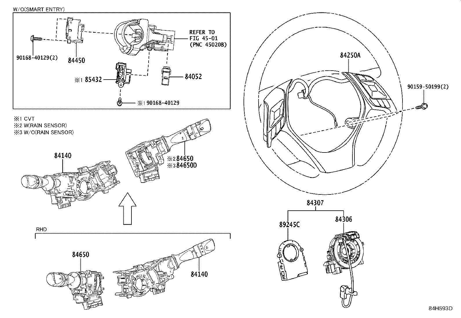 Exploded illustration 84H593D
