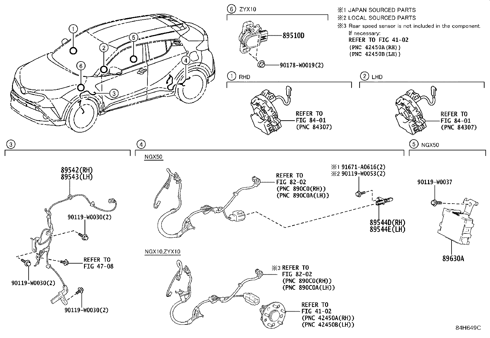 Exploded illustration 84H649C