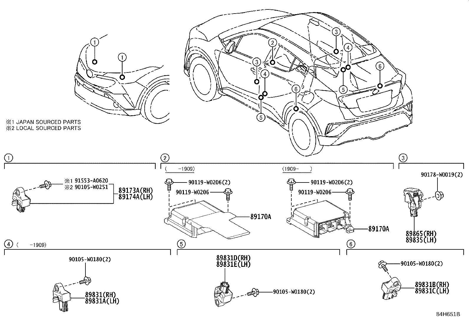 Exploded illustration 84H651B