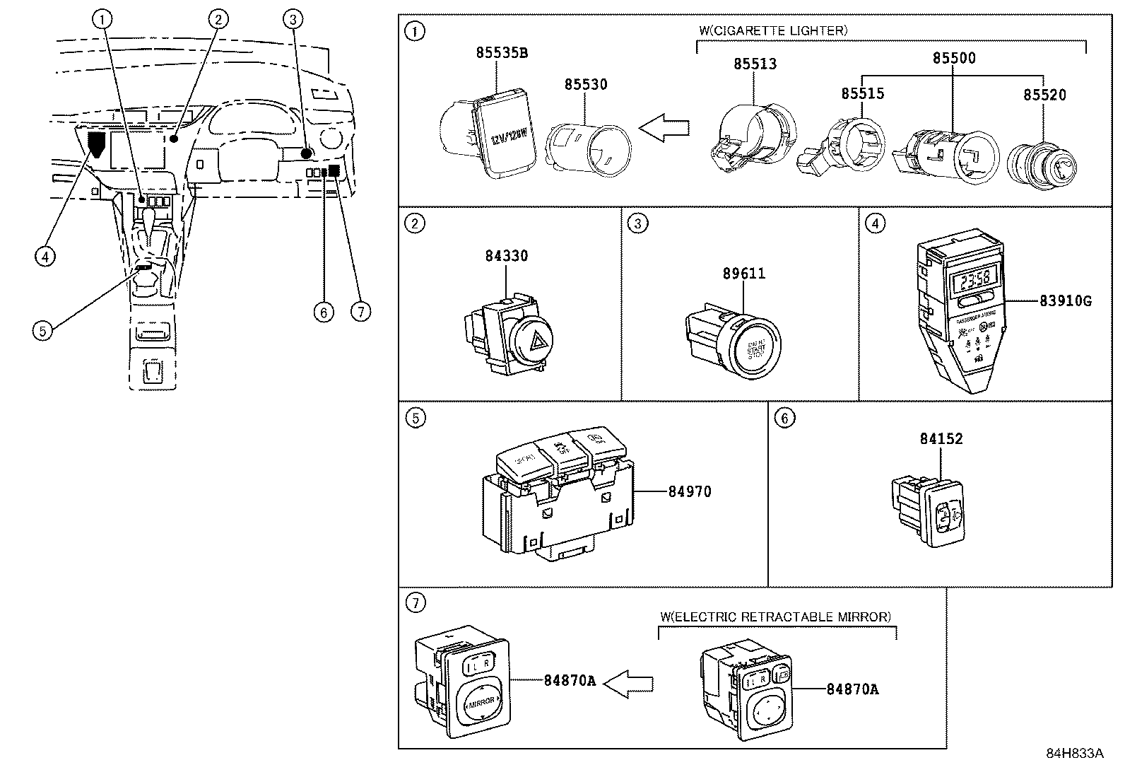 Exploded illustration 84H833A