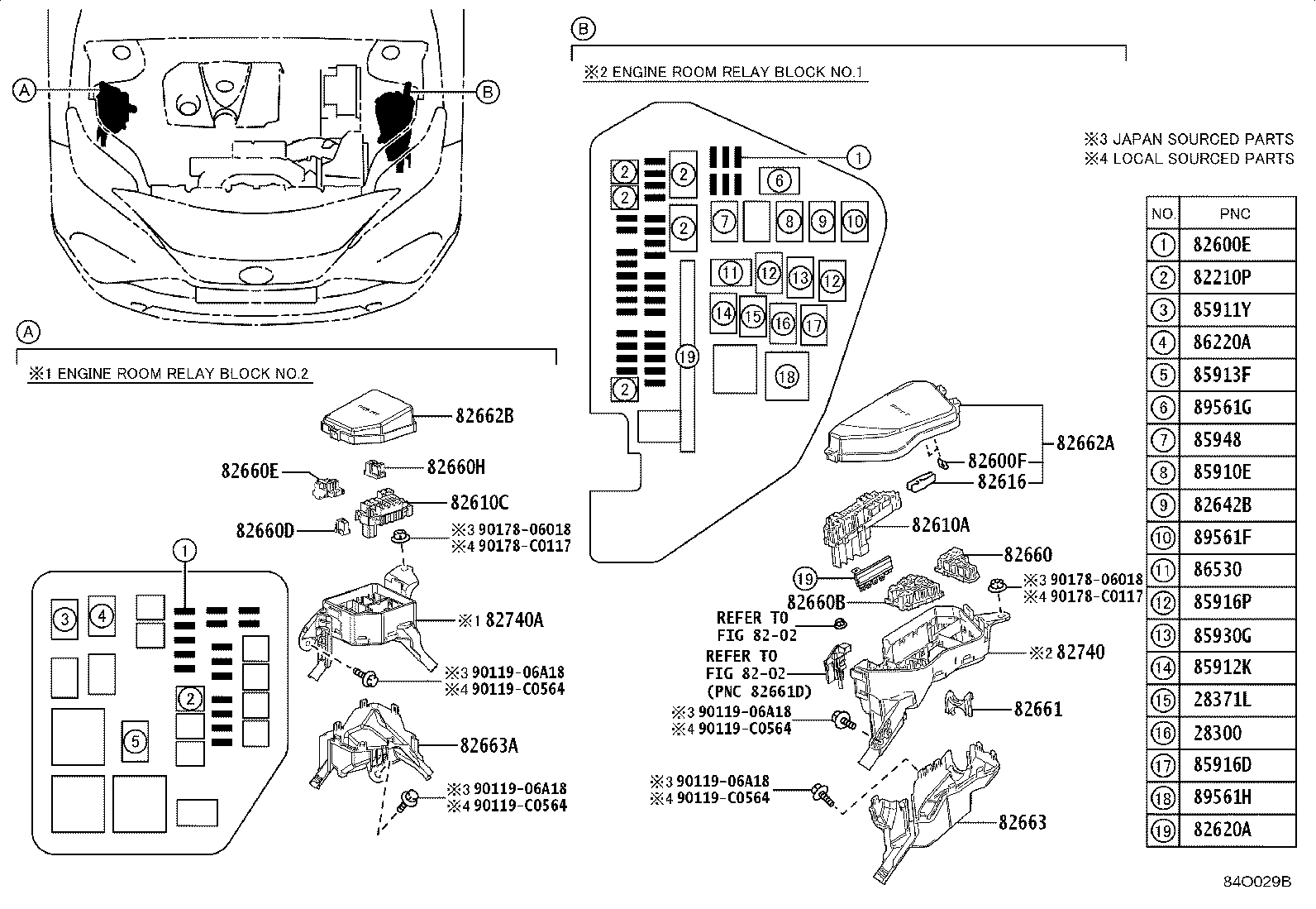 Exploded illustration 84O029B