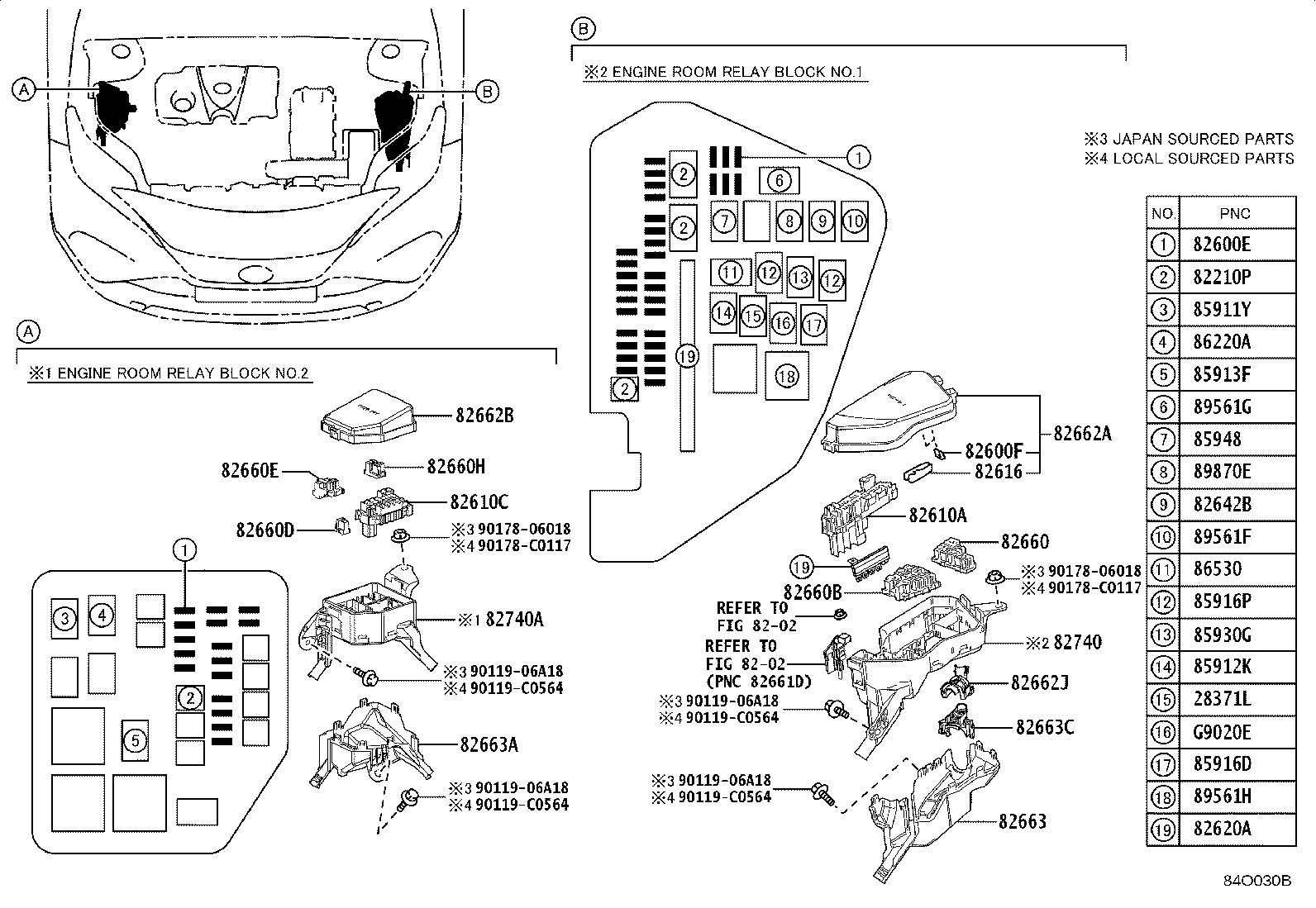 Exploded illustration 84O030B