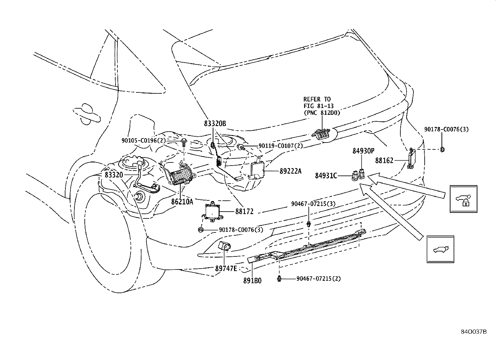 Exploded illustration 84O037B