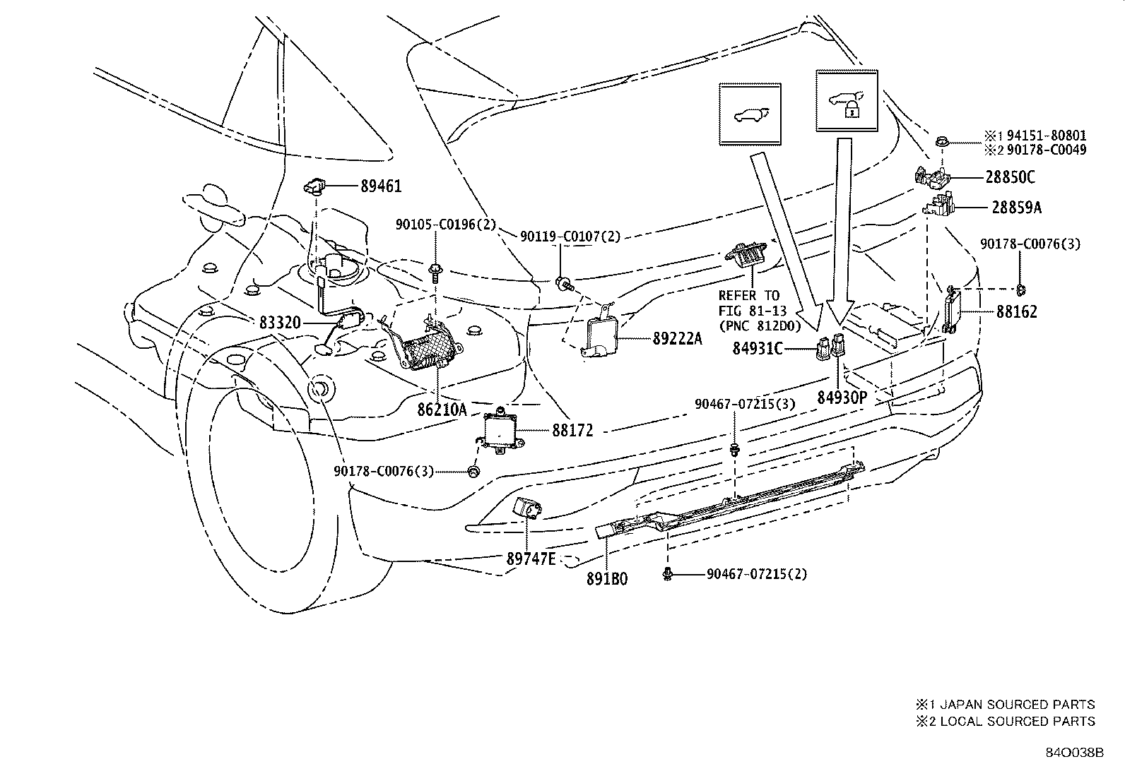 Exploded illustration 84O038B