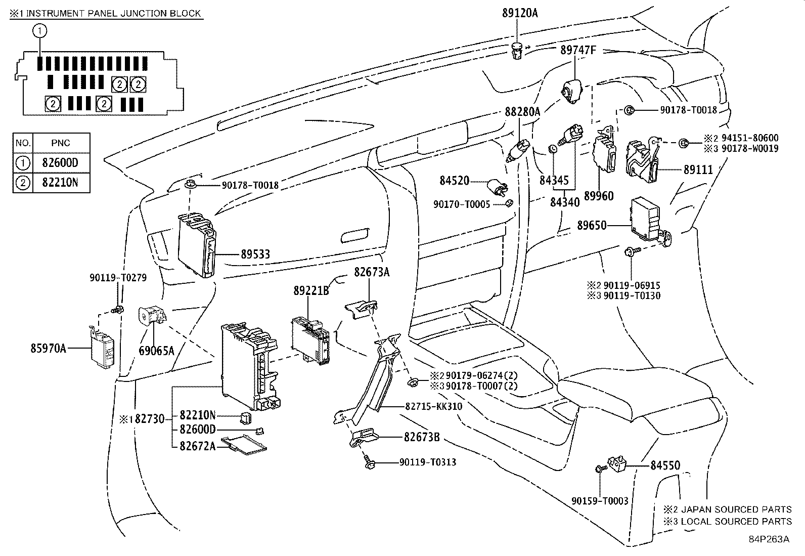 Exploded illustration 84P263A