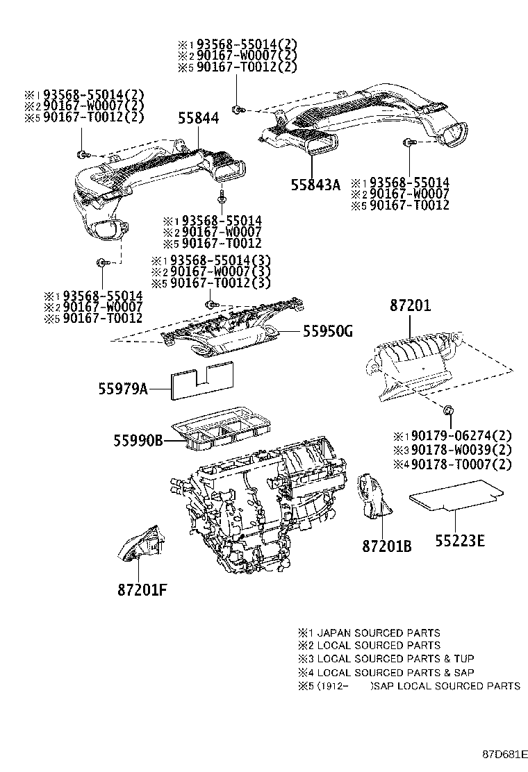Exploded illustration 87D681E