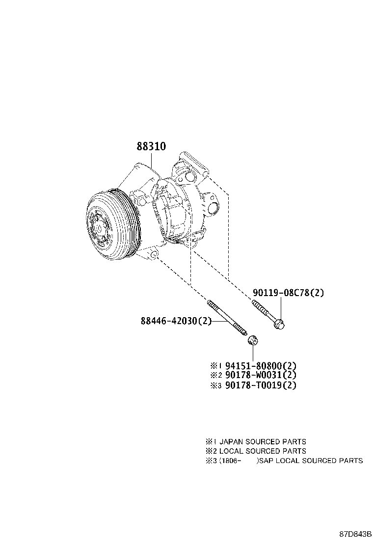 Exploded illustration 87D843B