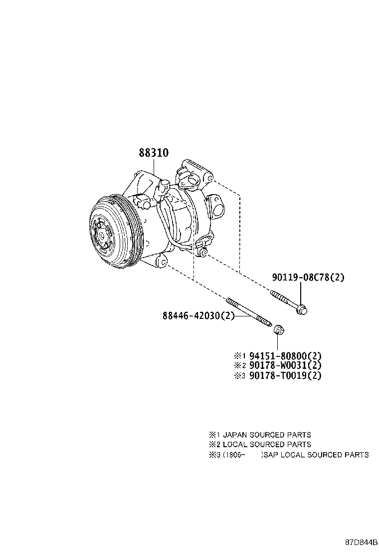 Exploded illustration 87D844B