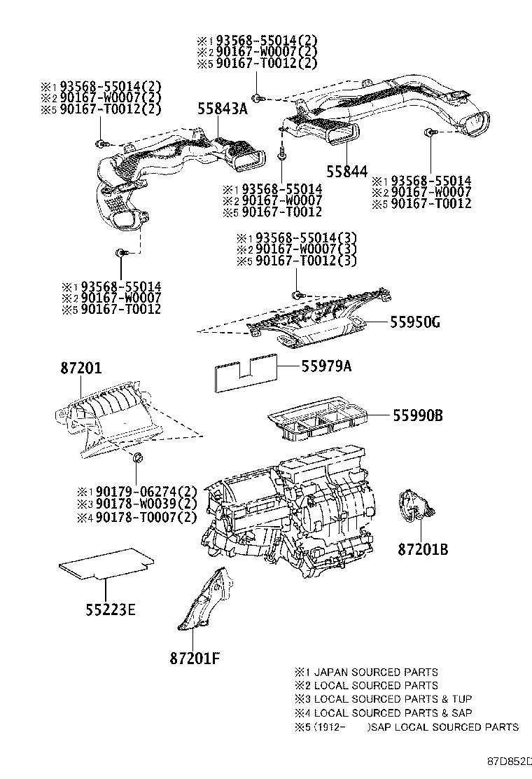 Exploded illustration 87D852D