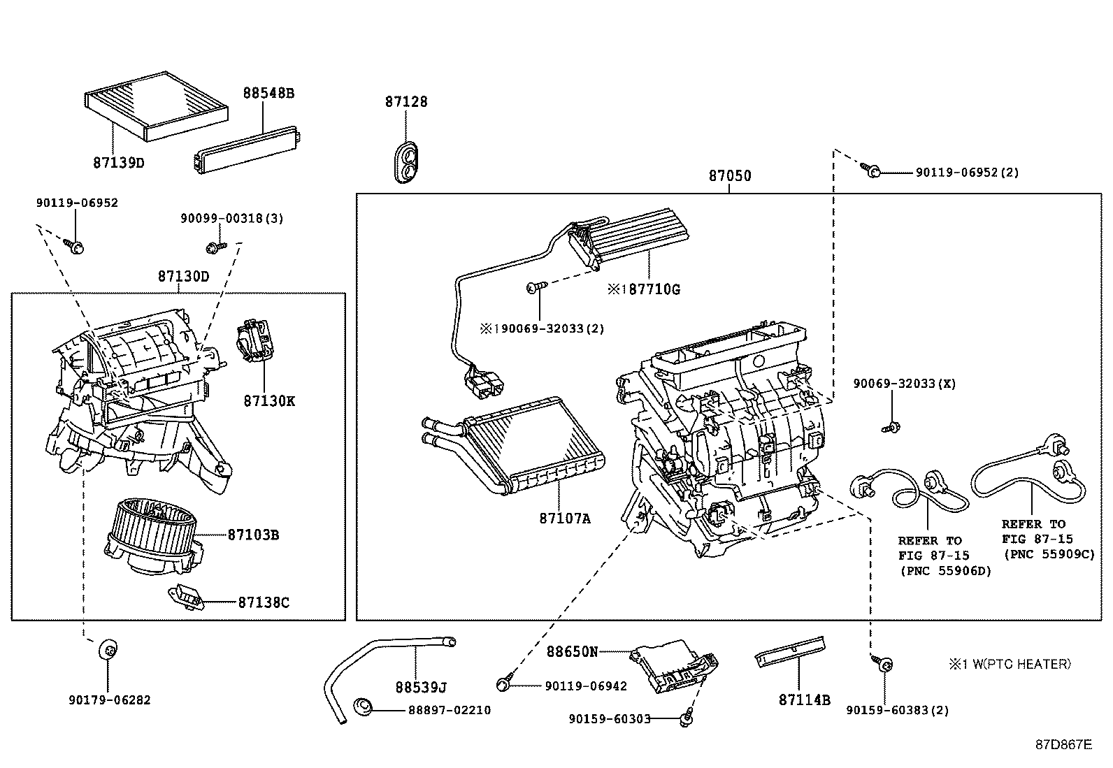 Exploded illustration 87D867E