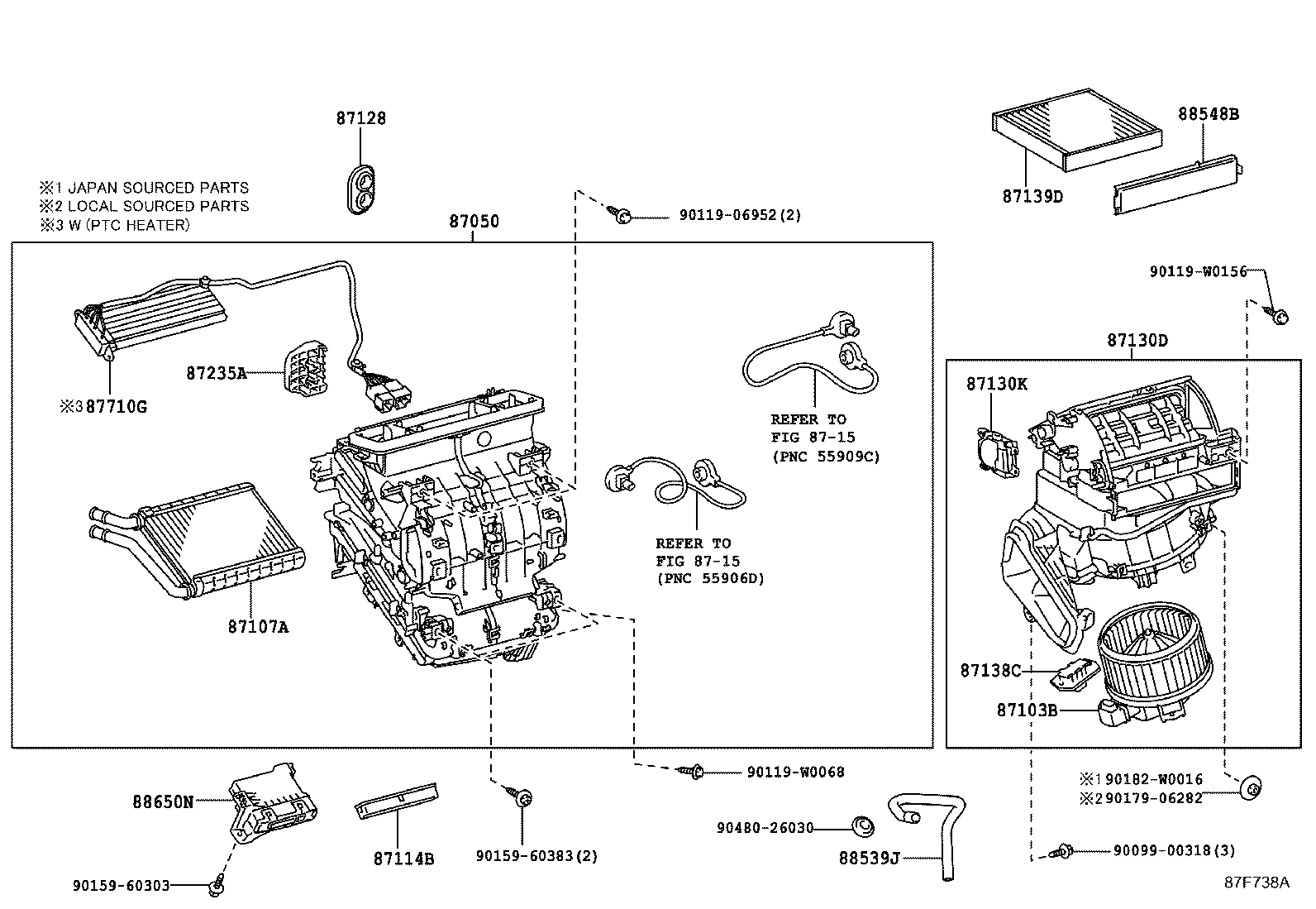 Exploded illustration 87F738A