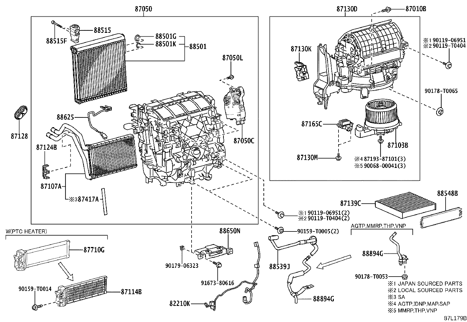 Exploded illustration 87L179B