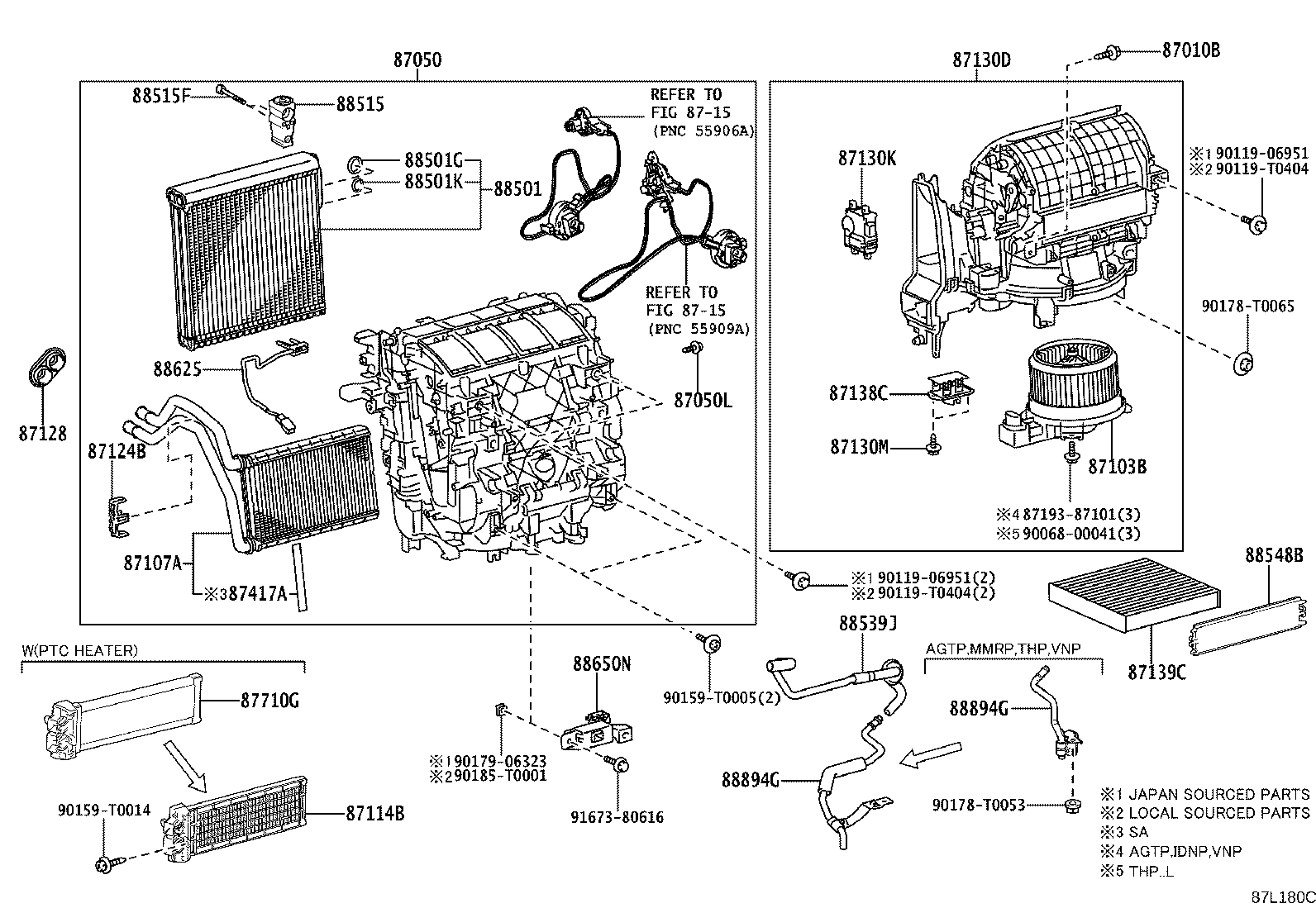 Exploded illustration 87L180C