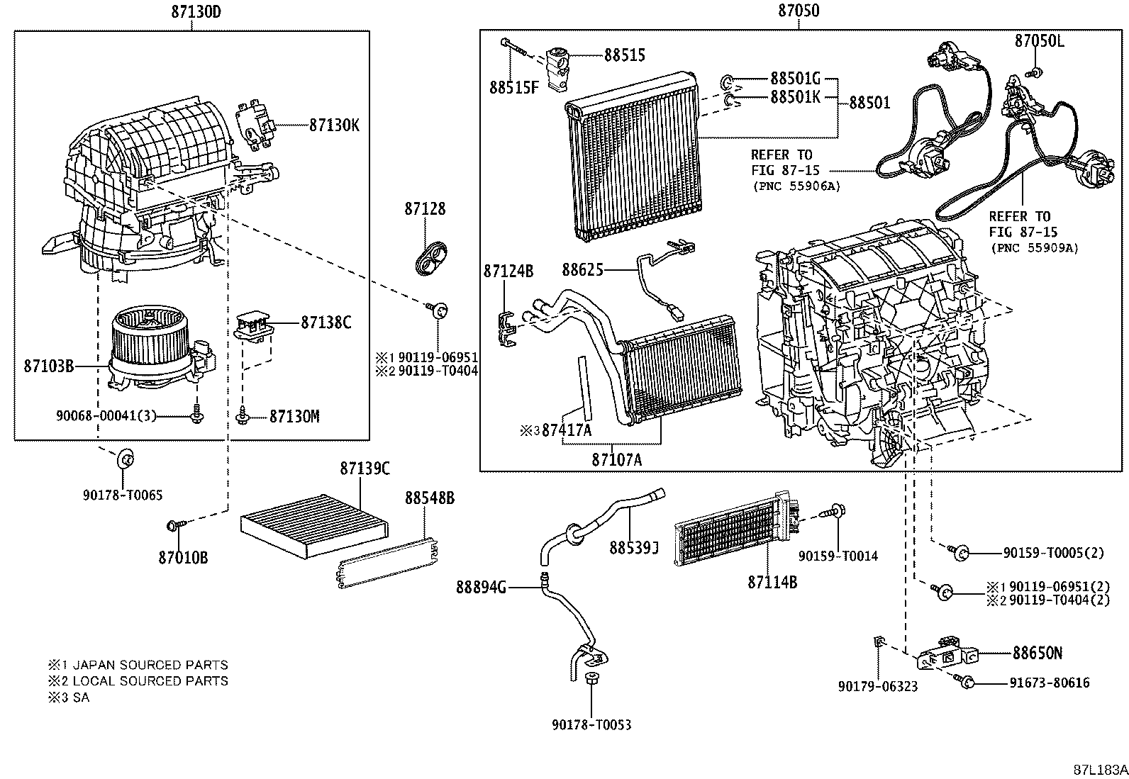 Exploded illustration 87L183A