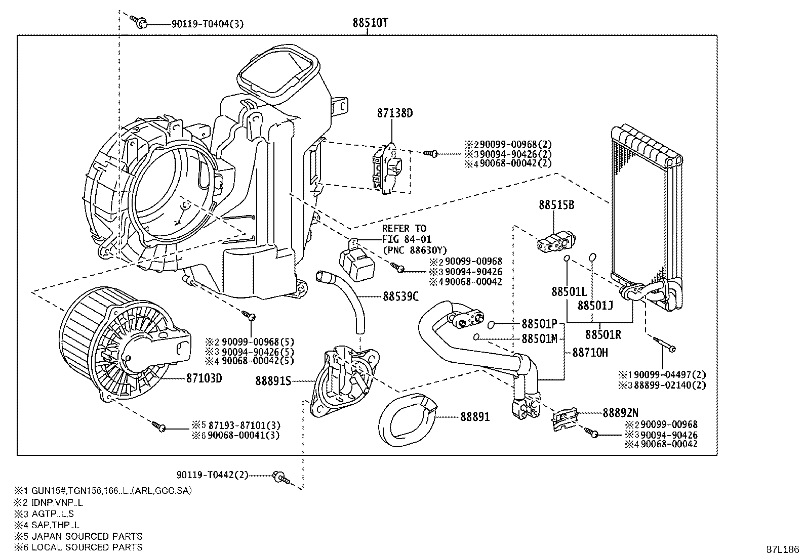 Exploded illustration 87L186