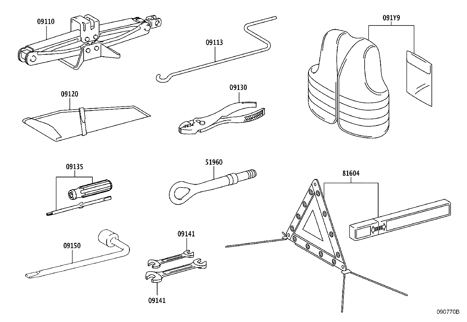 Exploded illustration 090770B
