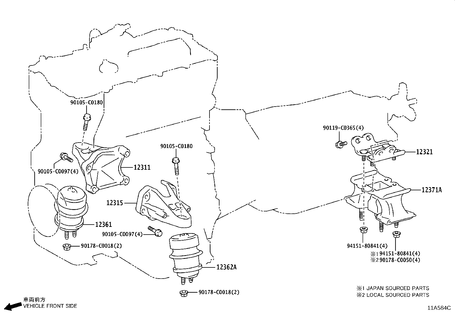 Exploded illustration 11A584C