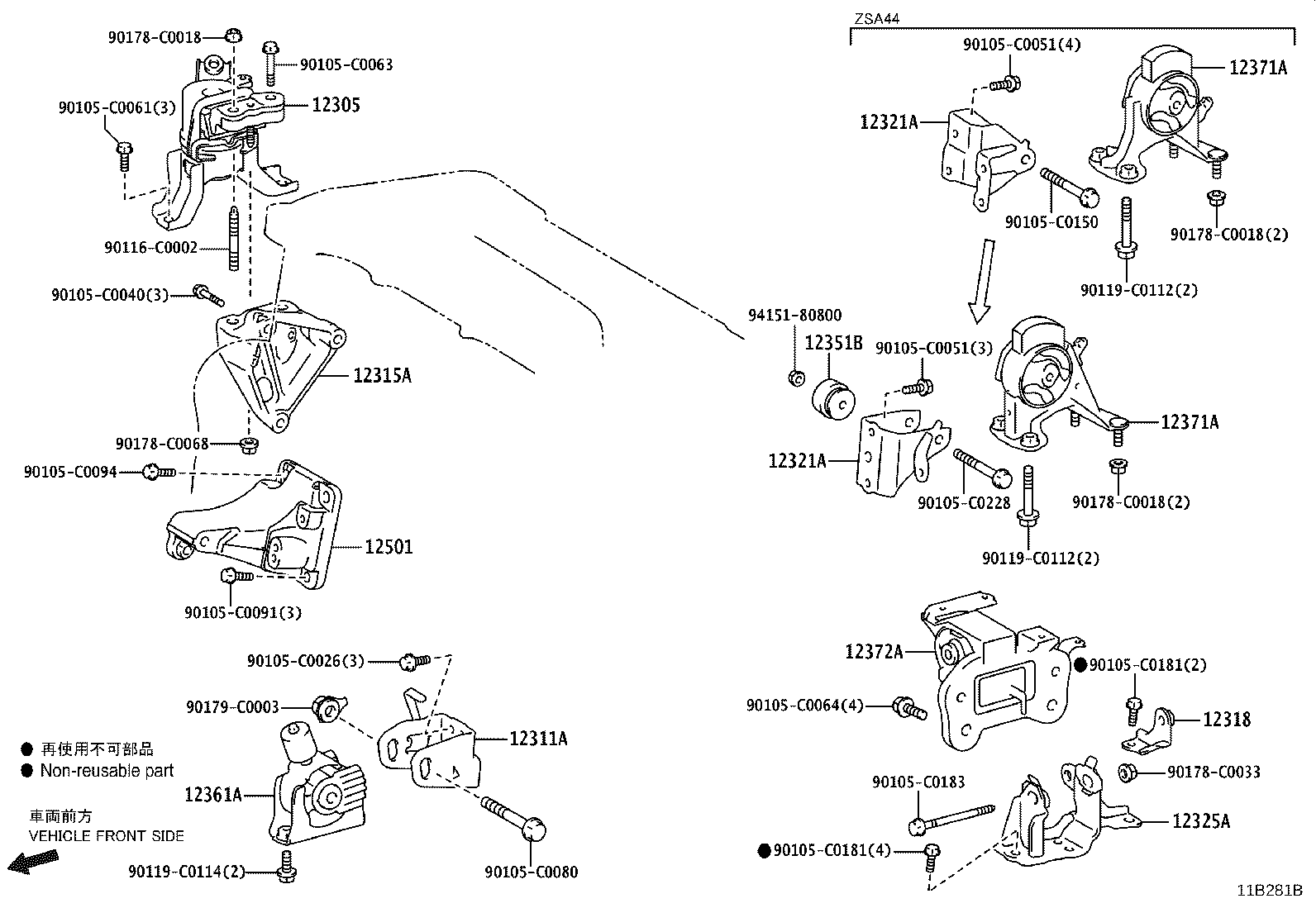 Exploded illustration 11B281B