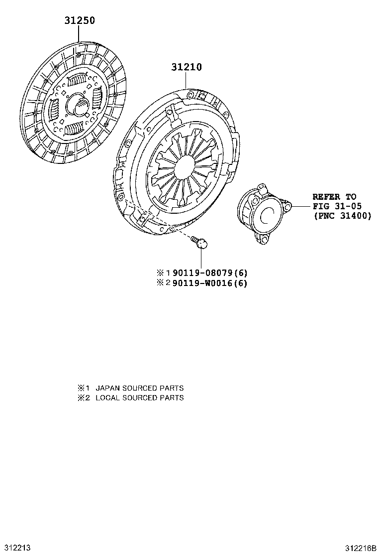 Exploded illustration 312216B