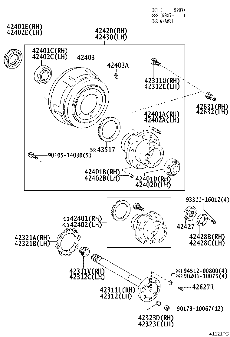 Exploded illustration 411217G