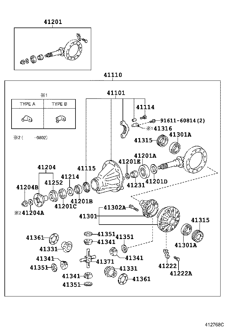 Exploded illustration 412768C