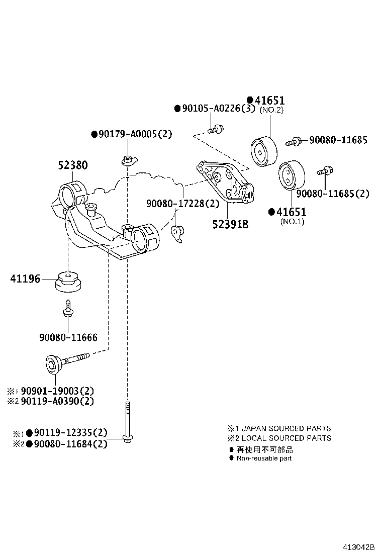 Exploded illustration 413042B
