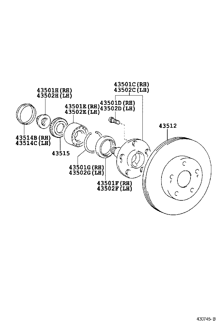 Exploded illustration 430745B