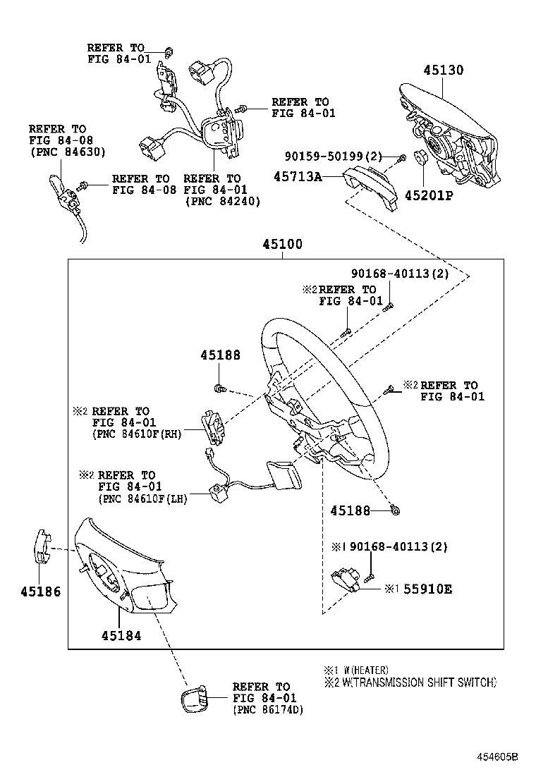Exploded illustration 454605B