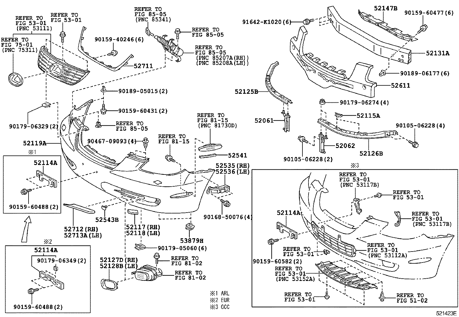 Exploded illustration 521423E