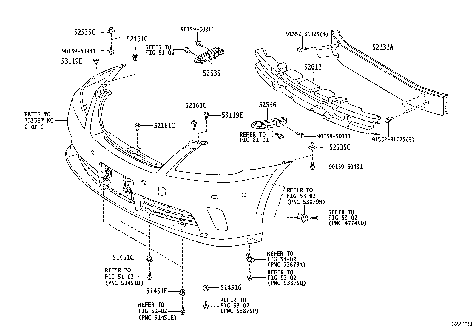 Exploded illustration 522315F