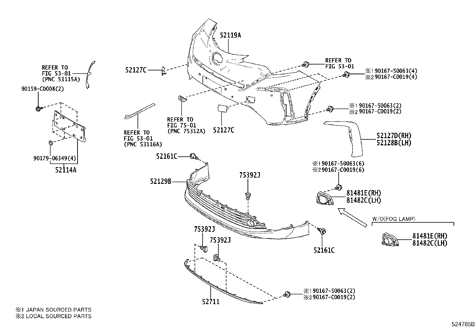 Exploded illustration 524785B
