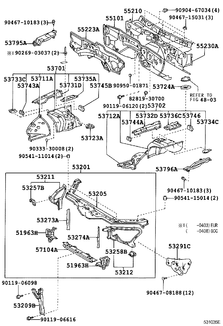 Exploded illustration 531035E