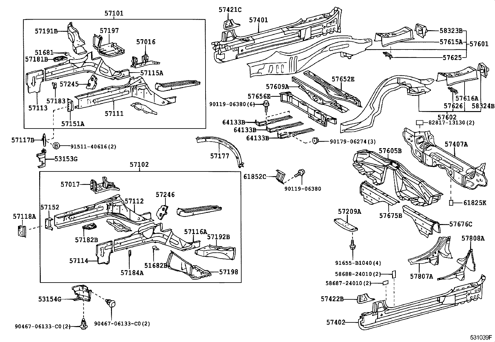 Exploded illustration 531039F