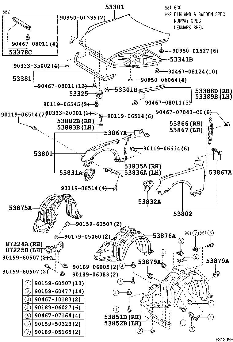 Exploded illustration 531305F