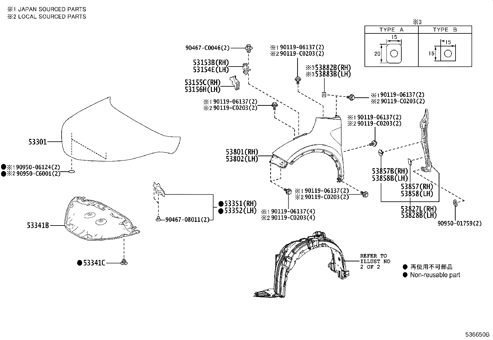 Exploded illustration 536650B