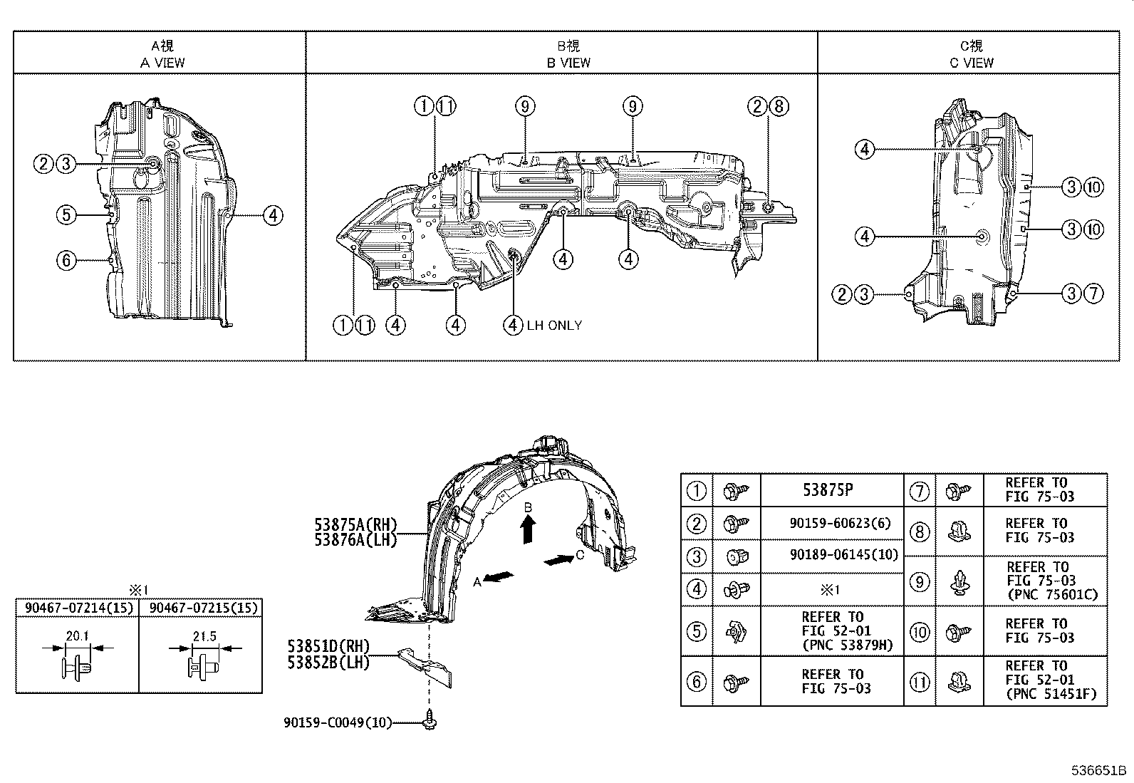Exploded illustration 536651B