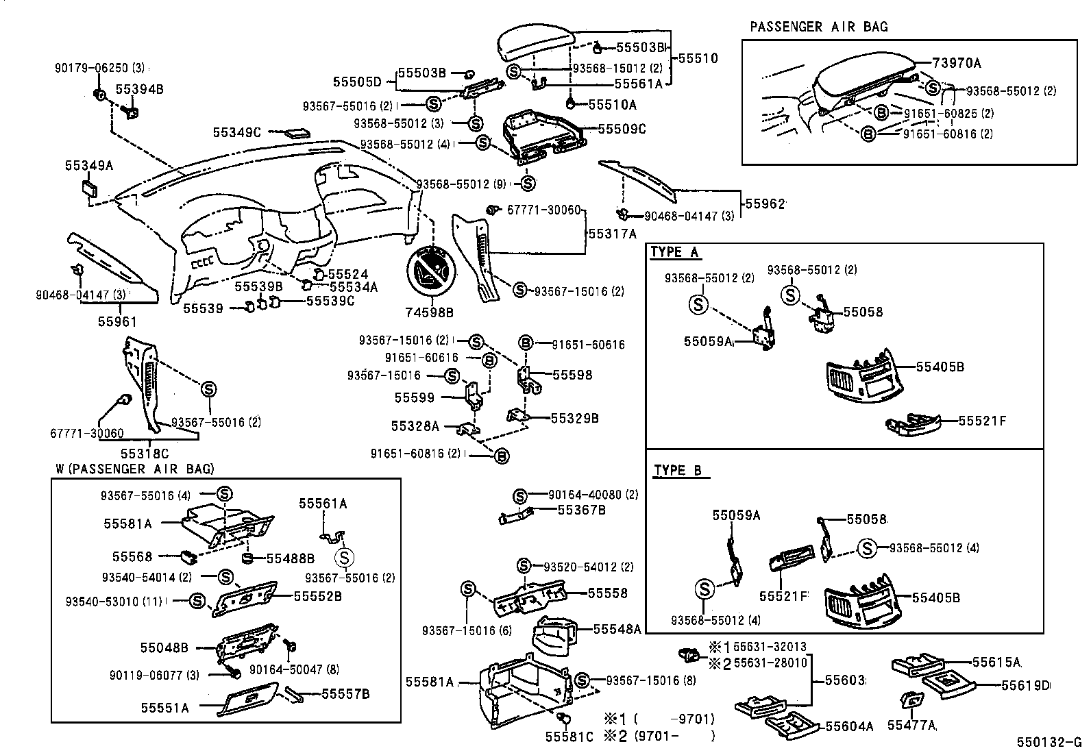 Exploded illustration 550132G