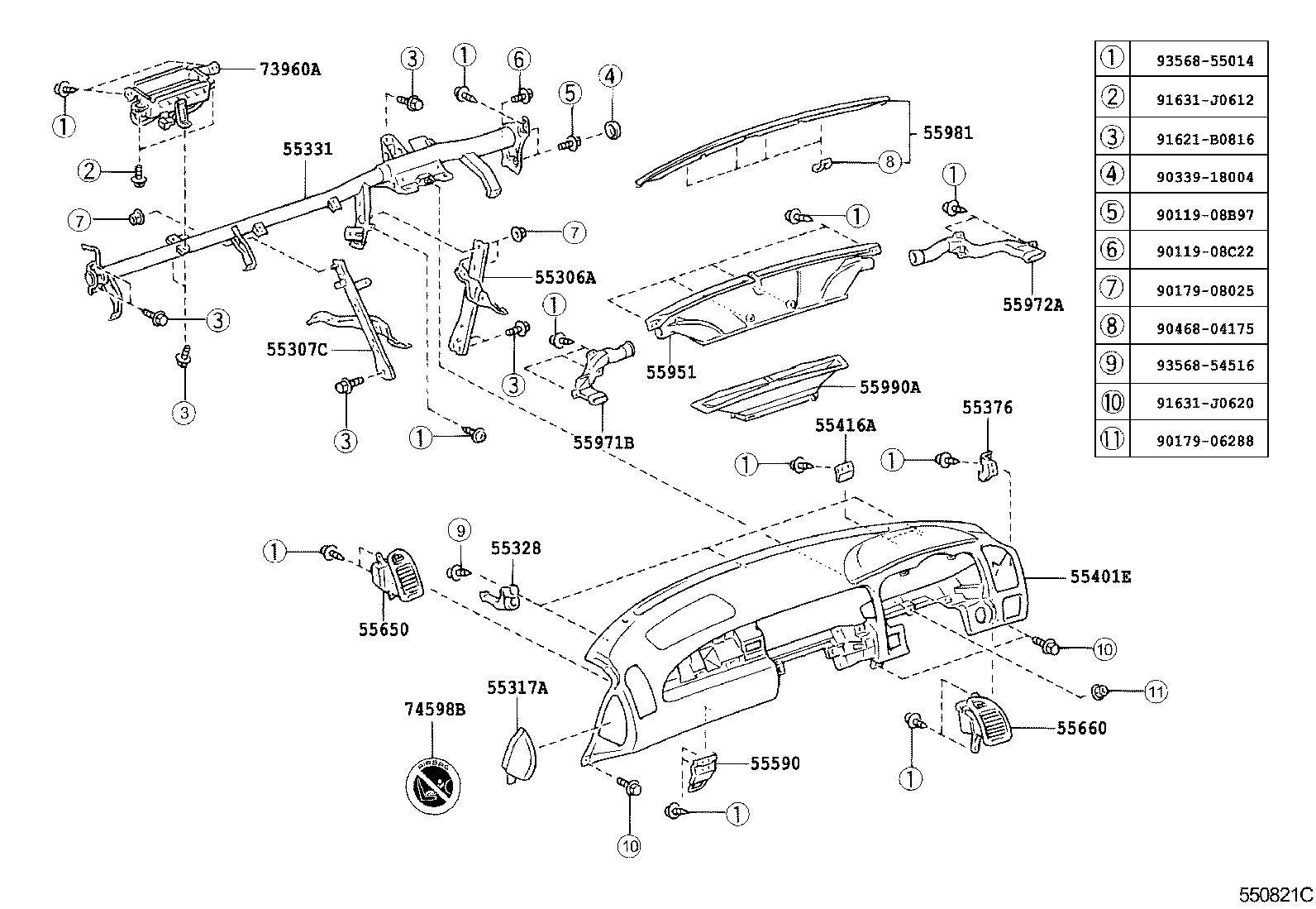 Exploded illustration 550821C