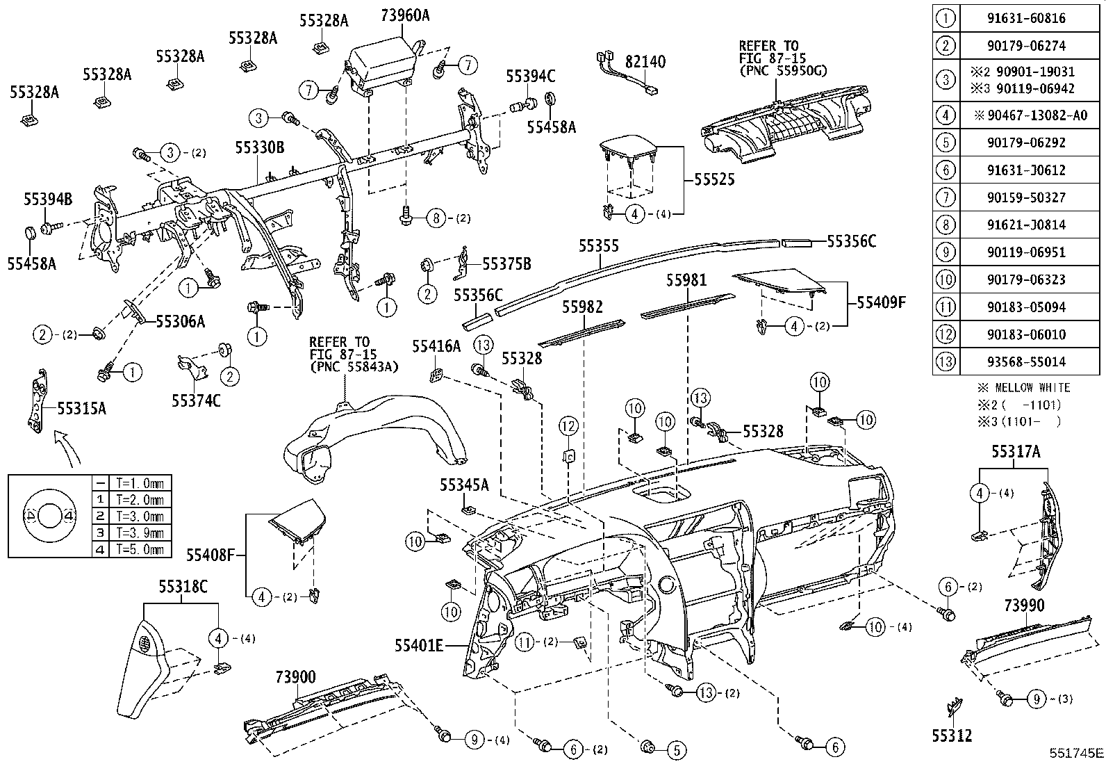 Exploded illustration 551745E