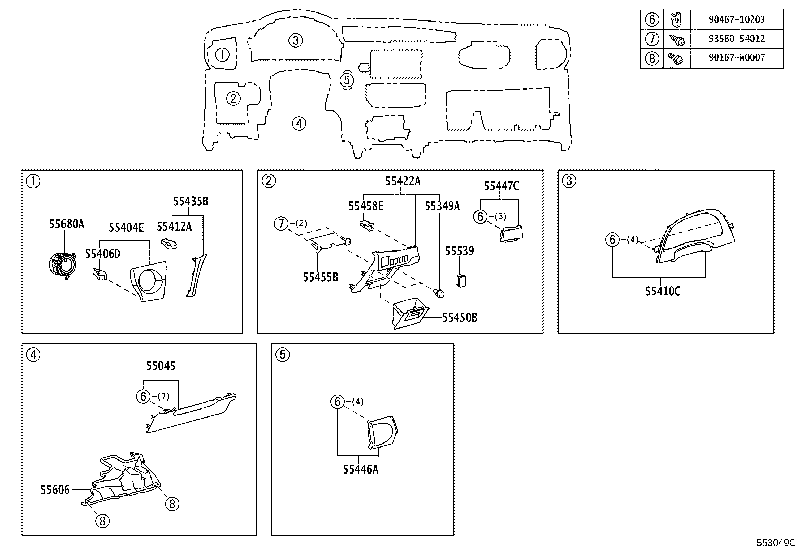 Exploded illustration 553049C