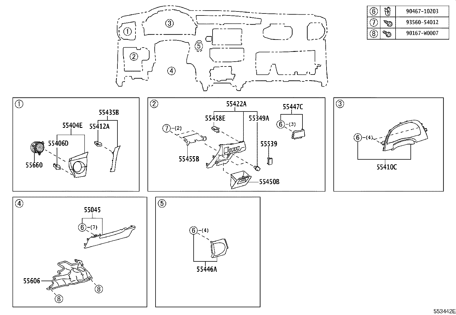 Exploded illustration 553442E